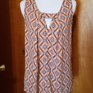 Skys are blue flowy tank top